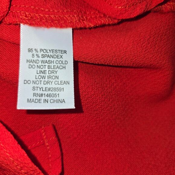 Monteau Los Angeles Women's Red Dress Blouse Size M - Picture 5 of 5